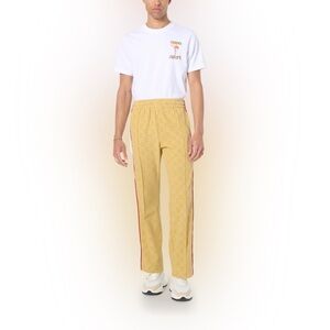 Casablanca Monogram Velour Velvet Track Pants Men's Size‎ L Taupe